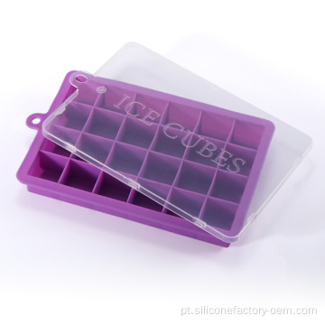 24 bandejas de silicone de cubo pequeno de gelo